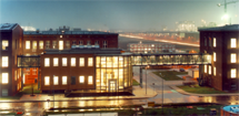 werksfront bei nacht dow chemical, buna